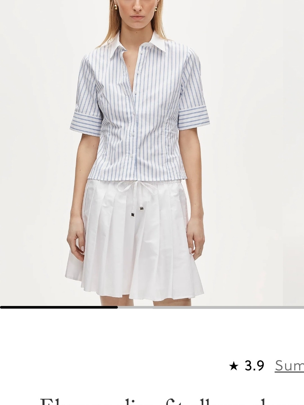 J. Crew Blue and White Striped Cotton Button-Down Shirt